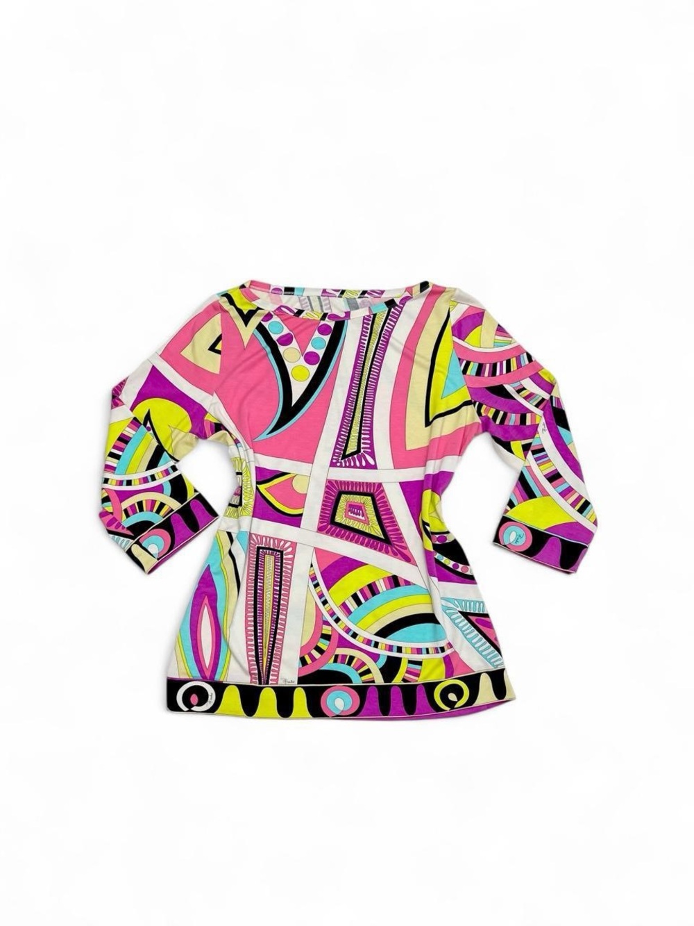 Emilio Pucci Pink Multi Geometric Boatneck Top